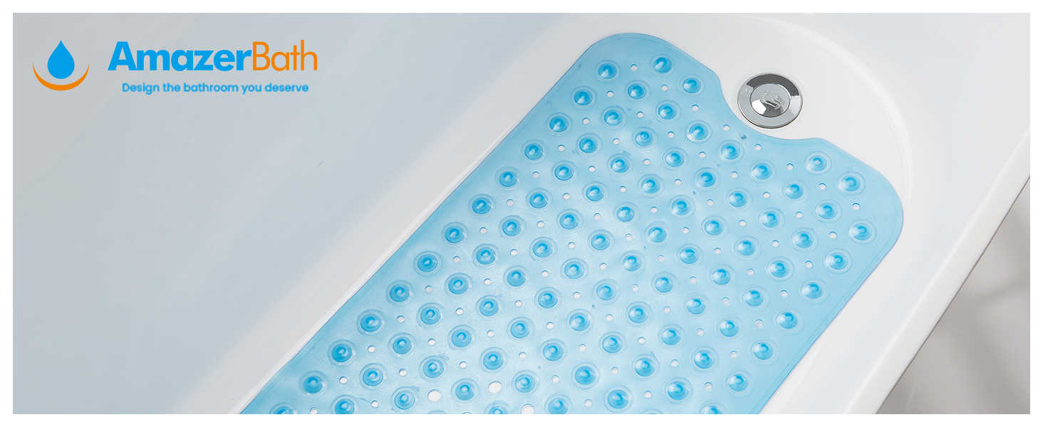 big blue bath tub mat
