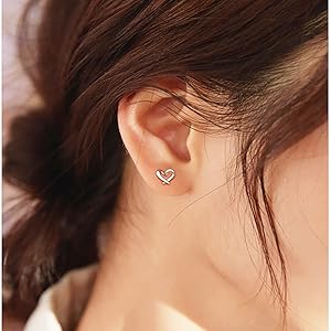 tiny heart stud earrings for girls love heart earrings