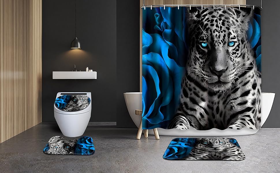 blue bathroom set