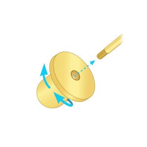 14k Solid Yellow Gold Screw Back Thread Post