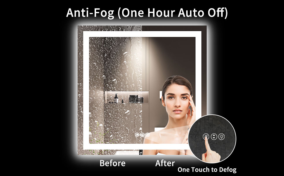 anti-fog led bathroom mirror