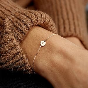 Initial Charm Bracelet for Women 18K Gold 18K Gold