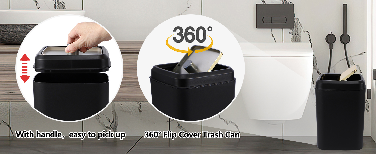 Black Trash Can