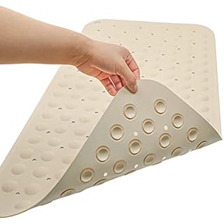 Non-Slip Bathtub Mat Rubber Bath Mat Bathroom with Powerful Suction Anti-Skid Mat 15.7W * 31.5L - Machine Washable