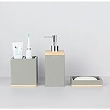 MillennialHome Bathroom Set Accessories, 3-Piece Toothbrush Holder, Soap Dish, Soap Dispenser, Modern Bathroom Decor