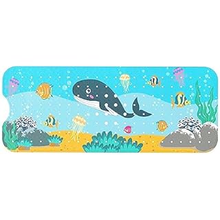 YeeBeny Baby Shower Mat, Bathtub mat for Kids, Shower Mat with Suction Cups and Drain Holes Machine Washable Tub Mat Easy Drain, Baby Bath Mat 39.37x15.75 Inches
