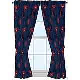 Jay Franco Marvel Spiderman Classic Saving The Day 63" Decorative Curtain/Drapes 4-Piece Set (2 Panels, 2 Tiebacks)