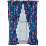Jay Franco Marvel Spiderman Spidey Daze 63" Inch Drapes - Beautiful Room Décor & Easy Set Up, Bedding - Curtains Include 2 Tiebacks, 4 Piece Set (Official Marvel Product)
