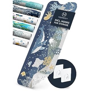 Homerella Bathtub Mat Children 40 x 16 inches | Non-Slip Tub Mat | Extra Comfortable Bath Mat for Tub with Hooks for Hanging | Bath mat for tub for Kids & Baby | Machine Washable Shower Mat