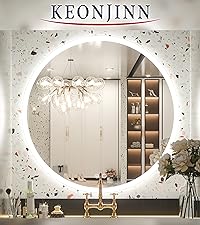 Round frontlit led mirror