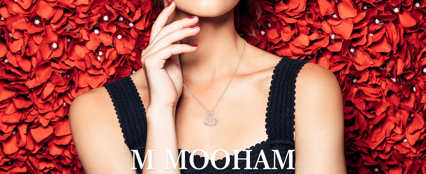 Dainty Gold Heart Initial Necklace for Women Teen Girls