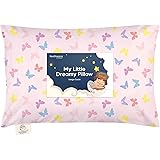 Toddler Pillow with Pillowcase - 13x18 My Little Dreamy Pillow, Organic Cotton Toddler Pillows for Sleeping, Kids Pillow, Tra
