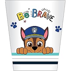 Franco Paw Patrol Wastebasket - Trash Can, 10" Tall, 8" Diameter, Resin Material, Open-Top, Chase, Marshall, Skye