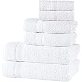 All Design White Bath Towels Set Quick-Dry, Soft, High Absorbent 100% Cotton Towels for Bathroom Guests Pool Gym Camp Travel