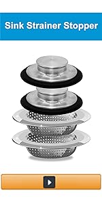 kitchen sink strainer stopper