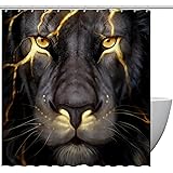 KXO Lion Shower Curtain Waterproof Washable Bath Curtains Polyester Bathroom Curtain Set with Hooks 72"x72"
