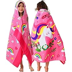 VOOVA & MOVAS Large Oversized Kids Hooded Bath Towels | Soft Thick Absorbent Cotton (30X50 inches) Beach, Bath, Pool Towels f