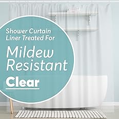 BigFoot Shower Curtain Liner – 72 x 72 PEVA Heavy Duty Shower Curtain with Rustproof Metal Grommet and 3 Magnetic Weights – O