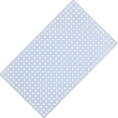 WELTRXE Bathtub Mat Non Slip Shower Mat with Suction Cups, Drain Holes, Soft Tub Mat for Bathroom Machine Washable, 27.5 x 16