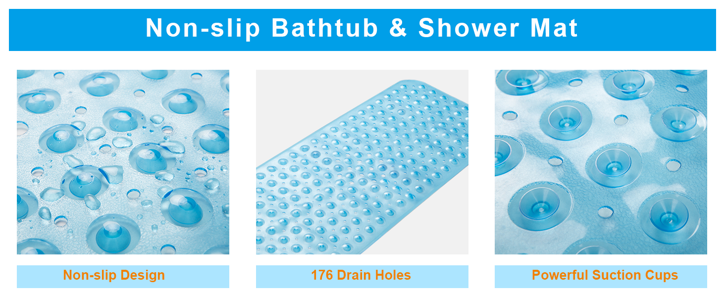 big blue bath tub mat