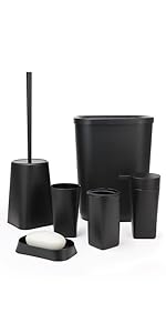 IMAVO bathroom accessories set 6pcs black