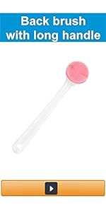 silicone back brush with long handle