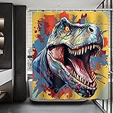 DLTAY Dinosaur Shower Curtain for Bathroom, Abstract Graffiti Dinosaur Shower Curtain Set Waterproof Fabric Bathtub Curtain D