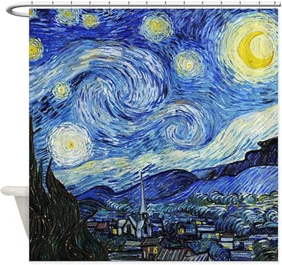 CafePress Van Gogh Starry Night Decorative Fabric Shower Curtain