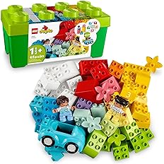 LEGO DUPLO Classic Brick Box Building Set - Features Storage Organizer, Toy Car, Number Bricks, Build, Learn, and Play, Great