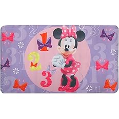 Ginsey Disney Minnie Mouse Bowtique Decorative Safety Bathtub Mat for Kids' Bathroom Decoration, Purple, Standard Tub Size