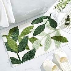 Gibelle Non Slip Chenille Bath Mat, Bathroom Set with Shower Curtain and Rug and Accessories, Bath Curtain 72" W x 72" L, Bat