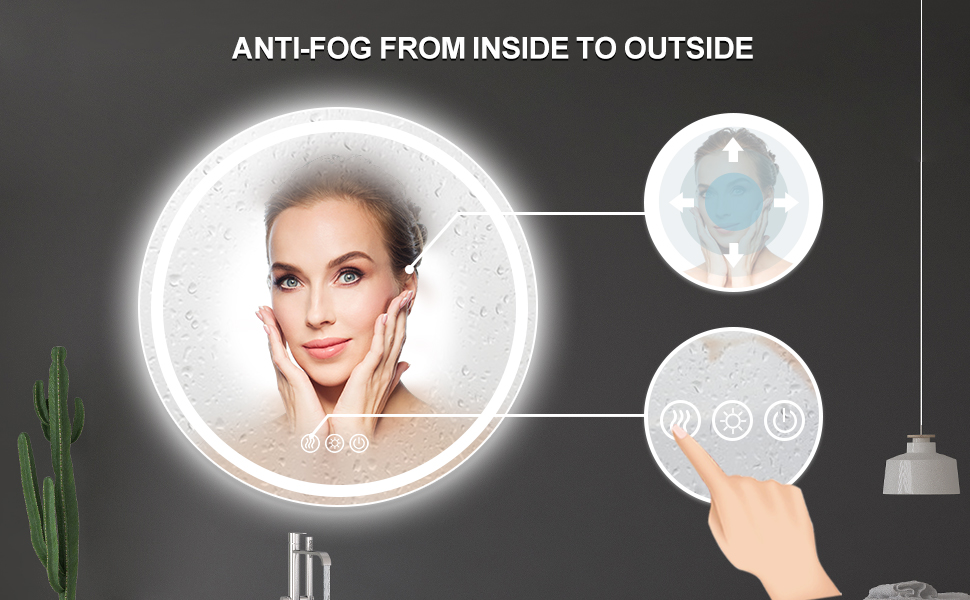 anti fog LED bathroom mirror