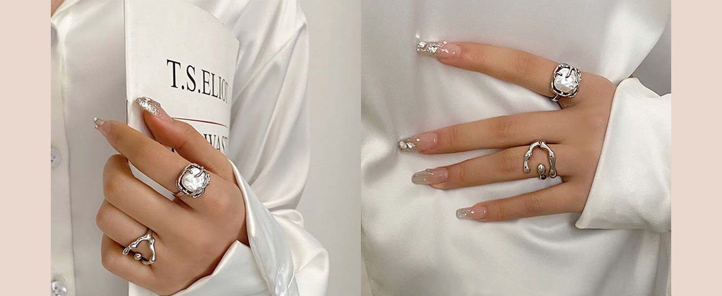ladies sterling silver rings pearl jewelry for women