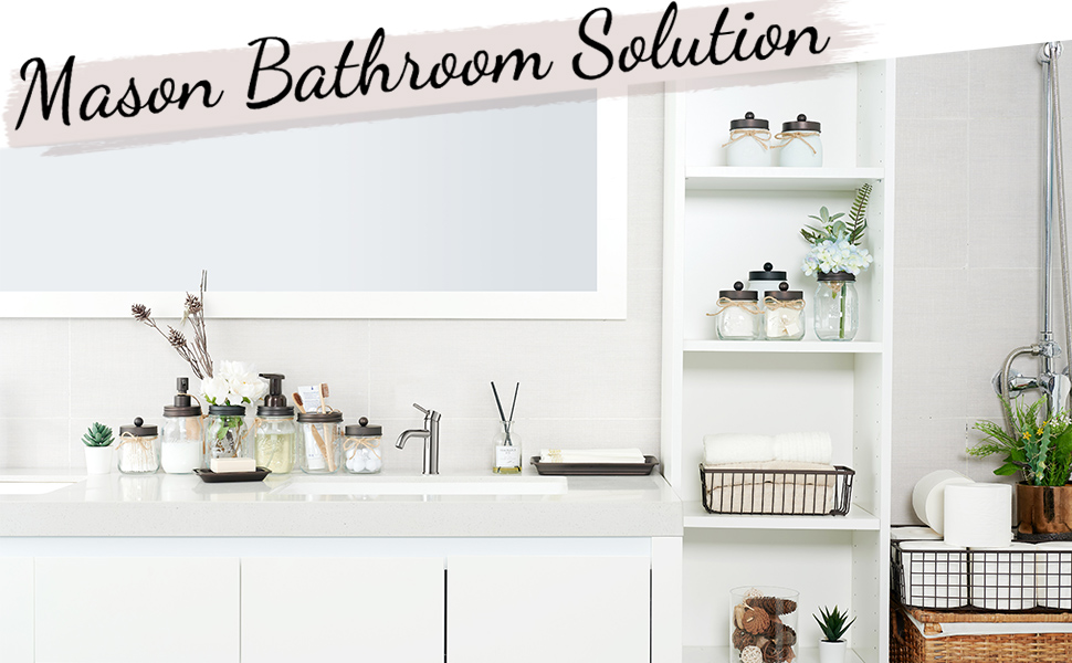 mason jar bathroom accessories set