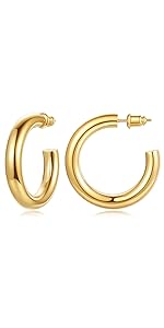 30mm chunky gold hoops