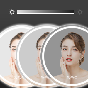 Dimmable vanity mirror for mathromm