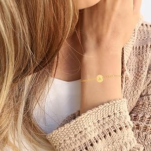 Initial Charm Bracelet for Women 18K Gold