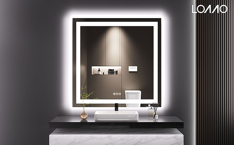 led bathroom mirror 36x36