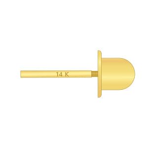 14k Yellow Gold Thread Post Ball Backing Earring