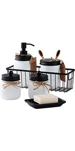 Premium Mason Jar Bathroom Accessories Set (6PCS)