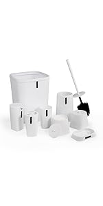 white bathroom accessories set