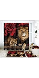 lion shower curtain sets