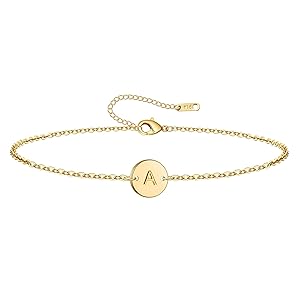 Initial Charm Bracelet for Women 18K Gold
