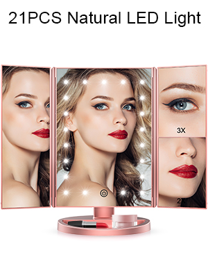 Makeup mirror with lights