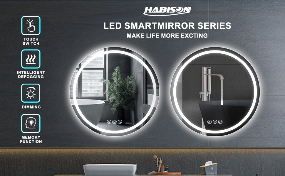 LED round bathroom mirror