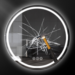 Shatterproof bathroom mirror
