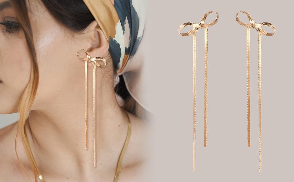long bow earrings